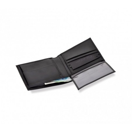 S04 Portefeuille noir CALVIN KLEIN pour homme en vrai cuir