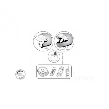 Kit ecouteur moto pour deux casques connexion audio - mp3 - radio 