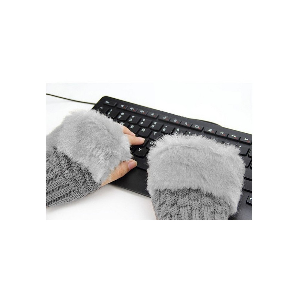 Gants sans doigt avec fourrure pour femmes