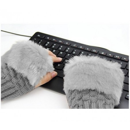 Gants sans doigt avec fourrure pour femmes Gants sans doigt avec fourrure pour femmes