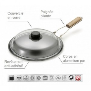 FISPD30 Spatule avec couvercle en verre 30 cm aluminium ligne 